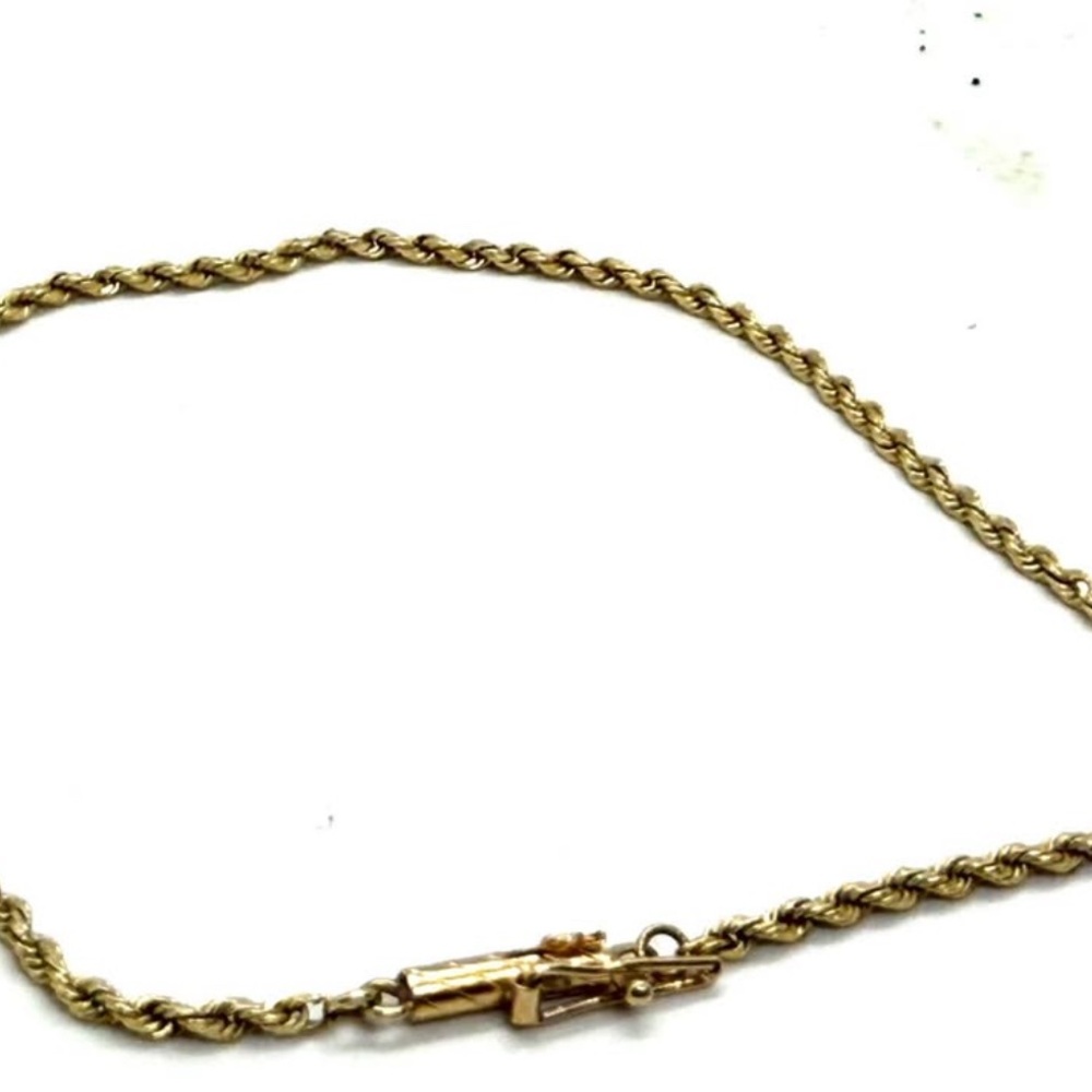 14k Solid Gold Nice Fancy Rope Style  Rope Bracelet - Picture 2 of 3